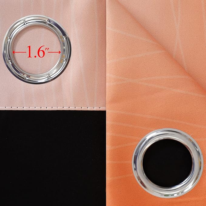 Ombre Orange and Blue Blackout Curtains 72 Inch Length 2 panels, Full Room Darkening Curtains for Bedroom, Thermal Insulated Gradient Drapes, Full Light Blocking Curtains with Grommet, 52x72 Inch