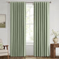MIULEE 100% Blackout Linen Curtains for Bedroom, Sage Green Solid Luxury Decor Thermal Insulation Room Darkening Drapes for Living Room Nursery Back Tab Rod Pocket 42 x 72 Inches, 2 Panels