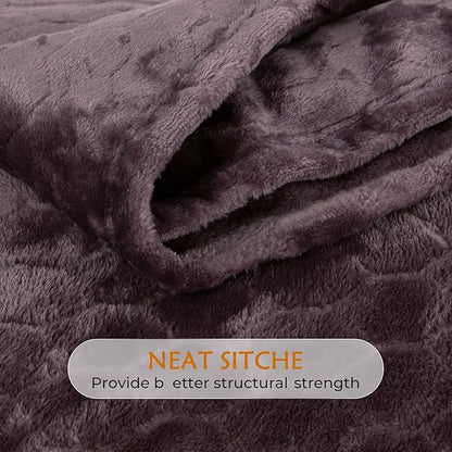 TOONOW Fleece Blanket Super Soft Cozy Throw Blanket 50" x 60", Lightweight Fuzzy Comfy Textured Flannel Blanket Warm Plush Throw Blankets for Couch, Sofa, Bed, Purple