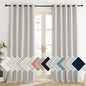 NICETOWN Snowbound Vintage Linen 100% Blackout Curtains for Living Room, Thermal Insulated Curtains 120“ Long, Noise Reducing Window Treatment Drapes for Home Office, 62" Wide Per Panel, Set of 2
