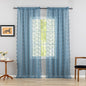 YJ YANJUN Vintage Lace Curtains 96 Inches Long-Victorian Floral Pattern Dusty Blue Sheer Curtain Panels for Living Room Bedroom Nautical Decor Provide Privacy 8FT W52 X L96 Stone Blue