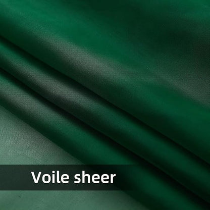 youleyar Solid Sheer Rod Pocket Curtain Voile Draperies 2 Panels White Beige Black Grey Coffee 60 Inch Width 63 Inch Long 1 Pair for Kitchen Bedroom Children Living Room Yard (Foliage Green,60Wｘ63L)