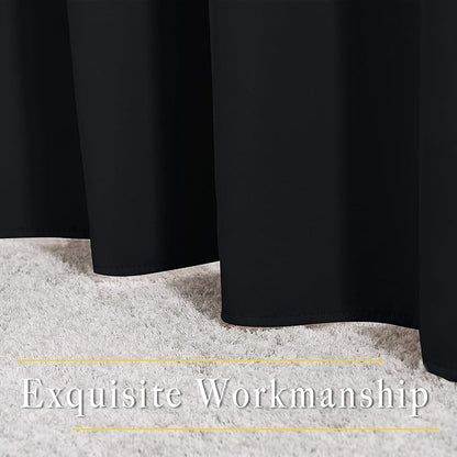 NICETOWN Black Blackout Curtains 36 inch Curtains for Kitchen, Grommet Solid Window Treatments Sound Reducing for Bedroom, 2 Panels, W37 x L36, 2 Panels