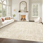 Living Room Rugs 8x10: Washable Moroccan Geometric Boho Rug Farmhouse Non Slip Stain Resistant Large Rug Low Pile Soft Carpet for Bedroom Dining Room Children Room (Beige,8'x10')