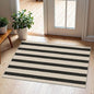 Black and White Striped Outdoor Rug - 2x3 Non-Slip Front Door Mat Outside Entrance Washable Doormat Indoor Outdoor Entry Rug Small Layered Rugs for Entryway Kitchen Front Porch Decor