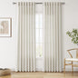 Nanspring Mousse White Linen Curtains 84 Inches Long for Living Room Light Filtering Semi Sheer Curtain Back Tab Simple Modern Elegant Luxury Coastal Decor Drapes for Bedroom Office 52x84,2 Panels