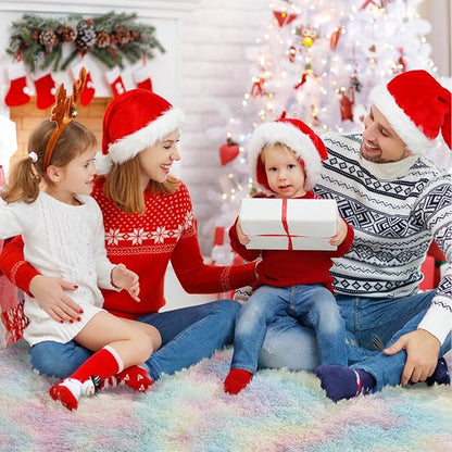 yulidayang Rainbow Fluffy Round Area Rugs for Bedroom,3Ft Shag Circle Area Rugs for Girls Room,Non Slip Fuzzy Plush Rug for Kids Room Living Room and Dorm Home Decor Rug