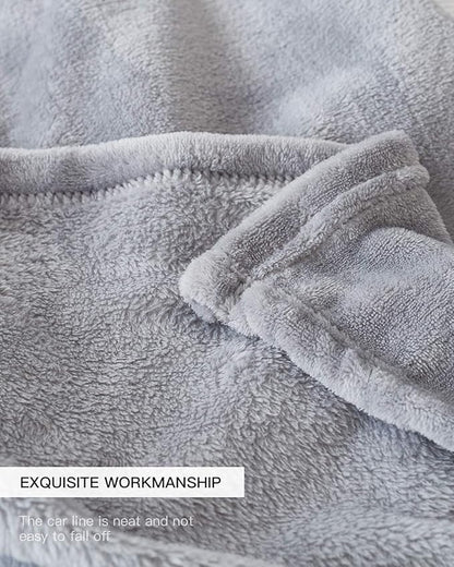 KMUSET Fleece Blanket Grey Queen Size Lightweight Cozy Plush Microfiber Solid Blanket Factory Shop