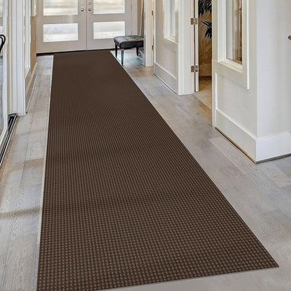 KOZYFLY Extra Long Runners for Hallways 3x16 ft Washable Kitchen Runner Non Slip Rubber Backed Hallway Rug Cotton Entryway Runner Rug Floor Carpet for Indoor Hall, Kitchen, Stair, Reddish Brown/Coffee
