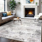 IOHOUZE Abstract Area Rugs 6x9 Ft Washable Rugs for Living Room, Non Slip Dining Room Rug, Printed Faux Wool Rugs for Bedroom, Floor Carpet for Office Nursery Playroom, Grey Beige