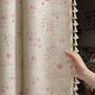 Boho Floral Spring 100% Blackout Curtains 84 Inch Length 2 Panels Set, Linen Texture Farmhouse Curtains with Beige Tassel for Living Room Bedroom, Vintage Rustic Rod Pocket,Pink