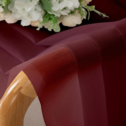 OWENIE Sheer Curtains, Sheer Curtains 78 inch Length 2 Panels Set, Rod Pocket Voile Fimly Sheer Drapes for Living Room/Bedroom, 2pcs, Each 42" W x 78" L, Burgundy