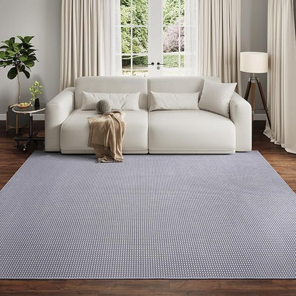 YDKGL Boho Washable Area Rugs 6x9 ft, Non Slip Area Rug for Living Room, Braided Office Rugs Bedroom Rug Woven Washable Indoor Floor Carpets for Office Dining Bedroom Living Room, Easy to Clean, Gray