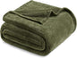 Exclusivo Mezcla Fleece Blanket Twin Size for Bed, Super Soft and Warm, All Season, Cozy, Plush, Lightweight, 60x80 Inches Olive Green