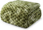 Exclusivo Mezcla Fleece Twin Blanket for Bed, Extra Large Fuzzy Tie-dye Olive Green Bed Blankets, Soft Cozy Plush Sofa Throws for All Seasons, 90x66 Inches