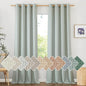 NICETOWN Linen Sage Green Curtains 96 inches Long for Living Room, Grommet Privacy Assured Linen Blend Window Treatments with Light Filtering for Living Room/Bedroom, W55 x L96, 2 Panels