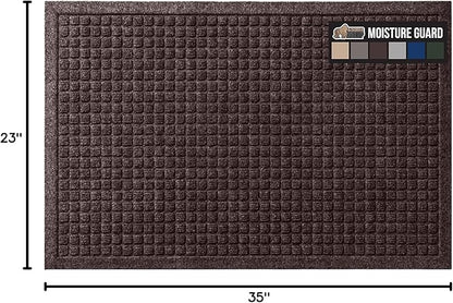 GORILLA GRIP® Ultra Absorbent Front Door Mat Outside Entrance 35x23, Traps Dirt and Moisture, HydroABSORB Indoor Outdoor Doormat Holds Up to 5.7 Cups Water, Stain and Fade Resistant Welcome Mat Coffee
