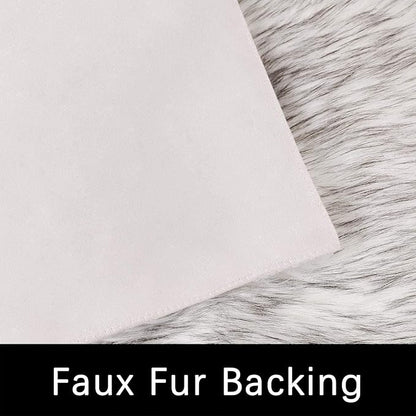 Latepis Area Rug 5x8 Living Room Rugs White with Grey Tips Large Bedroom Fluffy Shag Rugs Washable Faux Fur Rug for Dorm Soft Rugs Home Decor Rectangle