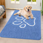 Smiry Dog Door Mat for Muddy Paws, Absorbent Dirt Trapper Non Slip Quick Dry Washable Chenille Mat for Mud Dogs, Entry Rug for Indoor and Outdoor (40x32 Inches, Cornflower Blue and White)