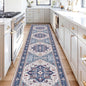 OPPODREAM Soft Entryway Rug 2x10, 2x10 Rug Runner, Washable Hallways Carpet 2 x 10 with Non Slip Backing, Low-Pile Bedside Carpet 2 x 10, Long, Faux Cashmere, Navy Blue & Red & Cream