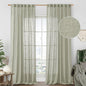 LAMIT 95 Inches Long Sage Grey Linen Curtains for Living Room, Back Tab and Rod Pocket Semi Sheer Curtains Light Filtering Farmhouse Drapes for Bedroom/Dining Room, Set of 2, 52 x 95 Inch