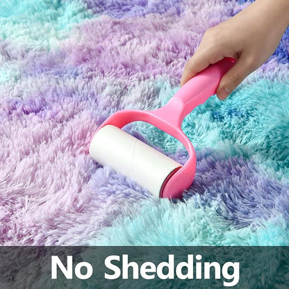 Shag Area Rug, 4 X 6 Tie-Dyed Plush Fuzzy Rugs for Living Room, Ultra Soft Fluffy Furry Rug for Bedroom, Indoor Carpet Nursery Rugs for Kids Room Home Decor, Rainbow