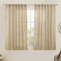 LAMIT Brown Linen Curtains 45 Inches Long 2 Panels, Light Filtering Panels Back Tab and Rod Pocket Neutral Drapes for Kitchen/Window/Bedroom, 52 x 45 Inch