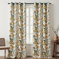 Topfinel Floral Curtains 96 Inches Long 2 Panels Unique Beige Luxury Elegant Colorful Euro Flower Hummingbird Patterned Rustic Vintage Grommet Drapes for Classroom Room Office Closet 52x96