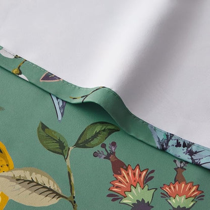 Topfinel Sage Green Blackout Valance Curtains 18 Inch Length Farmhouse Rustic Hummingbird Lemon Printed Grommet Home Fashion Valance for Kitchen Bathroom, Energy Saving Grommet Half Window Set of 2
