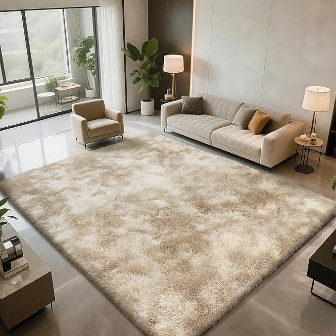 10X14 Large Area Rugs for Living Room Bedroom,Big Shag Rug for Bedroom Dorm,Soft Fluffy Indoor Carpet Nursery Rugs for Kids Girls Room Home Decor,Camel