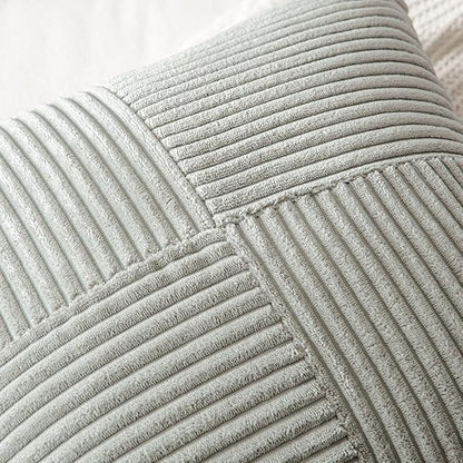 MIULEE Silver Grey Decorative Lumbar Throw Pillow Covers 12x20 Inch for Couch Bed Sofa Pack of 2 Boho Farmhouse Throw Pillows Soft Cross Corduroy Patchwork Textured Cushion Cases