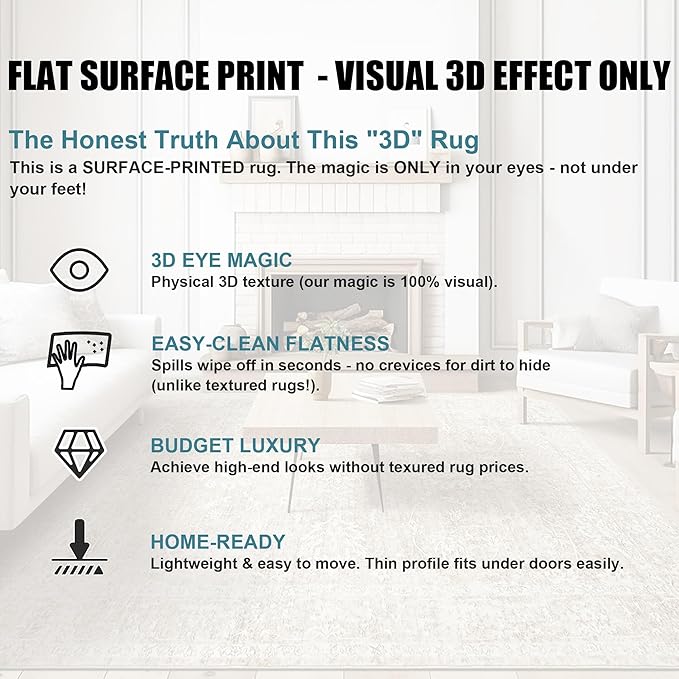 Madane 5x7 Area Rugs for Living Room, Vintage Stain Resistant Area Rug, Floral Print Rug Non-Slip Thin Washable Rugs for Bedroom Dining Room, Green/Ivory