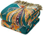 MSGKV Boho Throw Blanket for Bed Twin Size 100% Cotton Floral Blanket 60"x80" Couch Blankets Muslin Spring Breathable All Seasons Lightweight Farmhouse Blankets Home Decor