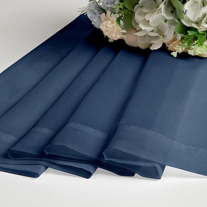 Aiyufeng Long Navy Blue Sheer Curtains 96 inches Long for Living Room, Privacy Sheer Curtains Window Treatment Translucent Sheer Drapes for Farmhouse/Cottage, 40" Wide (2 Panels)