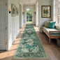 RELEANY Area Rugs 3'x12' Runner Rug Non Slip Washable for Kitchen Hallway Bedroom Beside Laundry Room Bathroom Rug, Floor Carpet, Dark Blue Vintage