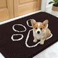 OLANLY Dog Door Mat for Muddy Paws 24x16, Paw Print Design, Absorbs Moisture and Dirt, Absorbent Non-Slip Washable Doormat, Quick Dry Chenille Mud Mat for Dogs, Entry Indoor Entryway Carpet, Brown