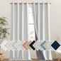 NICETOWN 100% Absolutely Blackout Linen Curtains with Thermal Insulated Liner, Greyish White, 52" Wide, 95" Length Energy Saving Curtains for Living Room 2 Panels Set, Vertical Blinds