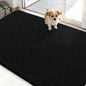 OLANLY Dog Door Mat for Muddy Paws 48x30, Absorbs Moisture and Dirt, Absorbent Non-Slip Washable Doormat, Quick Dry Chenille Mud Mat for Dogs, Entry Indoor Entryway Carpet for Inside Floor, Black