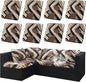 8Pcs Outdoor Cushion Covers, Patio Cushion Covers,Stretch Elastic Slipcovers, Replacement Washable & Reusable Furniture Protector for Patio Couch (Orange Realm-Pattern,Cover Only)