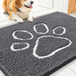 Smiry Dog Door Mat for Muddy Paws, Absorbent Dirt Trapper Non Slip Quick Dry Washable Chenille Mat for Mud Dogs, Entry Rug for Indoor and Outdoor (30x20 Inches, Dark Grey and White)