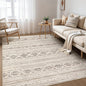 Nakagishi 5x8 Area Rug Living Room: Washable Boho Large Neutral Soft Farmhouse Rugs Stain Resistant Modern Indoor Floor Non-Slip Carpet for Bedroom Nursery Kids Office Dining Room Dorm - Dark Brown