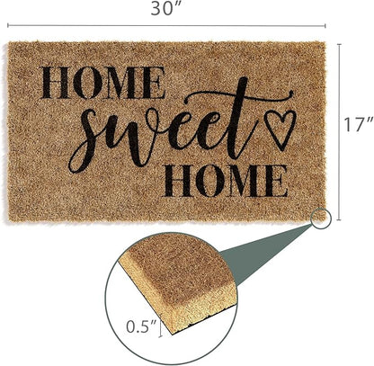 Barnyard Designs Doormat Welcome Mat for Outdoors, Large Front Door Entrance Mat, Brown (Home Sweet Home, 30x17)