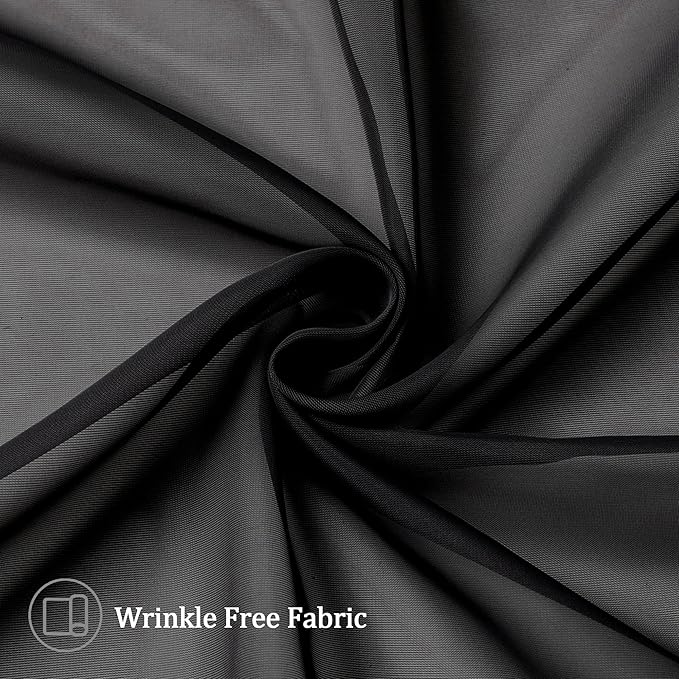 Aiyufeng Black Curtains & Drapes - Soft & Elegant Semi Sheer Curtains Privacy Panels for Living Room Bedroom Dining Patio Door Beautiful Window Decor, W40 x L72, 2 Pcs