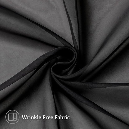 Aiyufeng Black Curtains & Drapes - Soft & Elegant Semi Sheer Curtains Privacy Panels for Living Room Bedroom Dining Patio Door Beautiful Window Decor, W40 x L72, 2 Pcs
