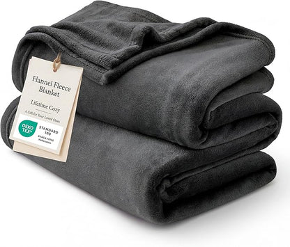 Bedsure GentleSoft Fleece Bed Blankets Large Size Charcoal - Soft Lightweight Fuzzy Cozy Luxury Oversized King Blanket Microfiber, Room Home Decor Gifts for Women and Men, 120x120 inches