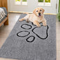 Smiry Dog Door Mat for Muddy Paws, Absorbent Dirt Trapper Non Slip Quick Dry Washable Chenille Mat for Mud Dogs, Entry Rug for Indoor and Outdoor (44x32 Inches, Grey and Black)