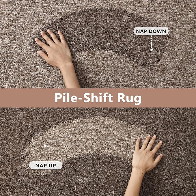 FinRèc 2x6 Washable Runner Rugs for Kitchen Hallway Bedroom, Low Pile Thin Rug Solid Color, Non-Slip Carpet Indoor for Home Decor (Brown)
