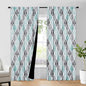 Beauoop 100% Blackout Curtains 96 Inches Long 2 Panels for Bedroom Living Room Aqua Grey Moroccan Geo Room Darkening Thermal Insulated Soundproof Rod Pocket Back Tab Window Treatments Drapes, 50x96