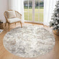 UERMEI 5ft Round Area Rug Living Room Rugs - 5x5 Washable Neutral Modern Abstract Soft Thin Rug Indoor Floor No Slip Rug Carpet for Bedroom Under Dining Table Home Office Decor - Brown Grey