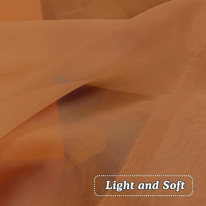 OVZME Orange Sheer Curtains 72 Inches Long 2 Panels - Soft Light Filtering Window Sheer Panels for Living Room/Bedroom, Top Dual Rod Pocket, 1 Pair, Each 42Wx72L Inches